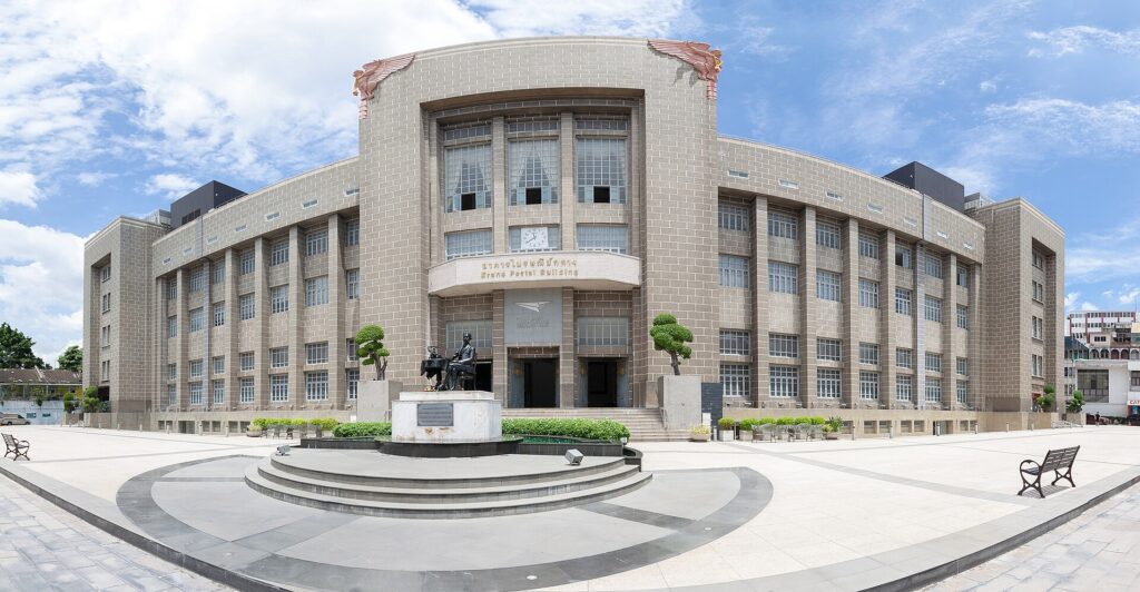 Bangkok General Post Office building in Bang Rak, the headquarters of Thailand Post